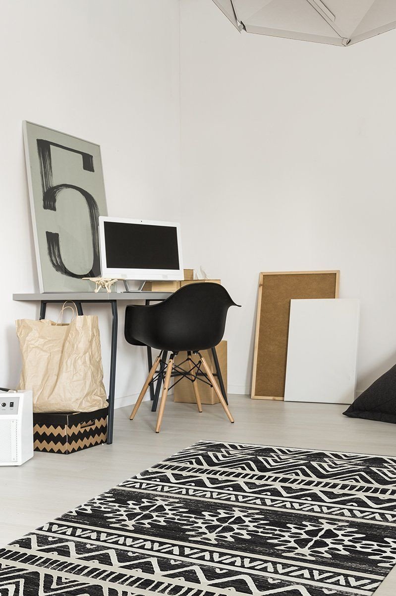 Black Rugs for Bedroom Beautiful Linear Aztec Black Rug