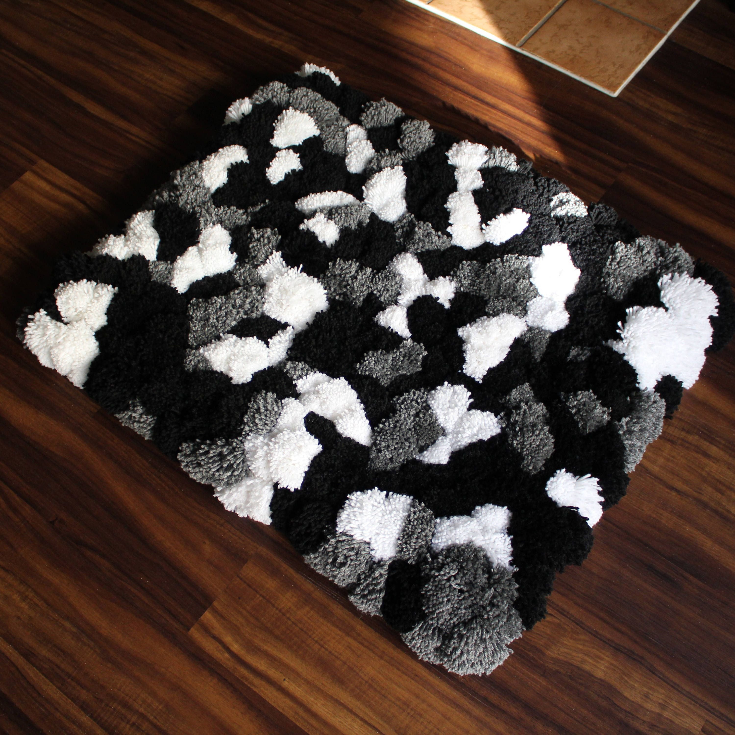 Black Rugs for Bedroom Fresh Hand Made Pom Pom Shag Rug Thick &amp; soft Square Home