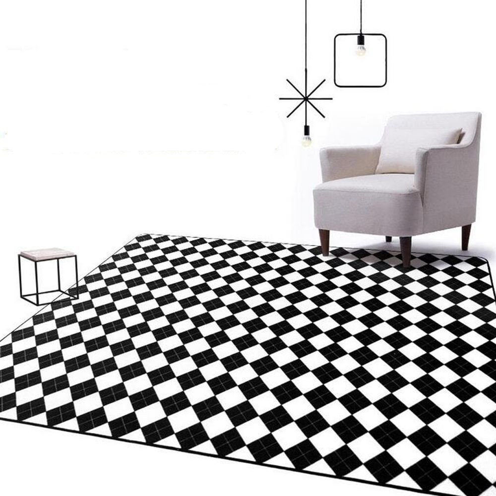 Black Rugs for Bedroom Unique Modern Black White Geometric Plaid Big Carpet Parlor Bedroom