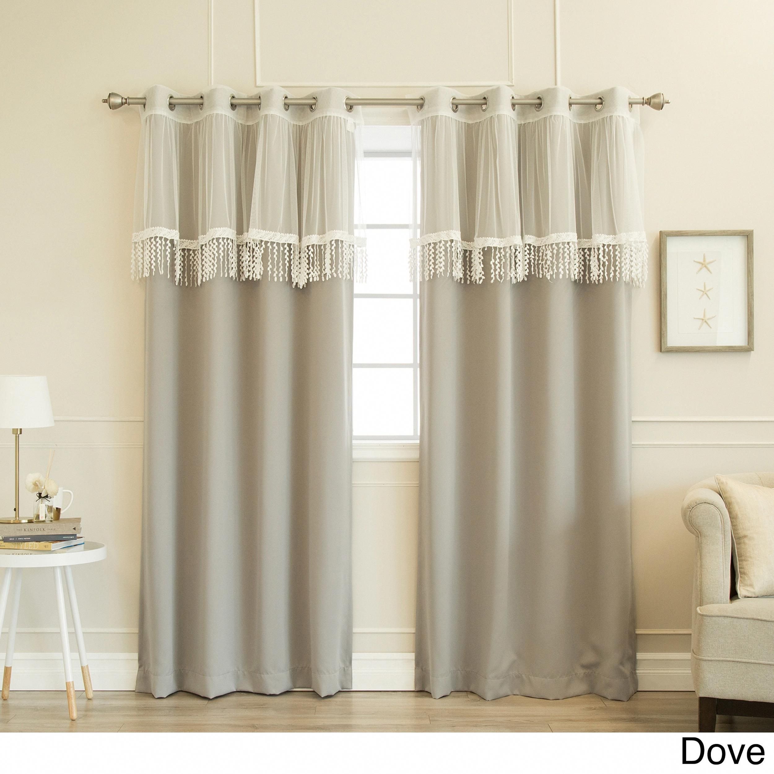 Blackout Drapes for Bedroom Beautiful Aurora Home Leaf Fringe Valance and Blackout Mix&amp;match