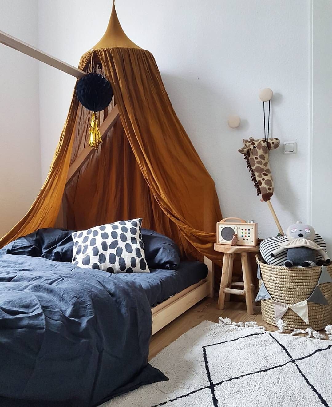 Blue and Gold Bedroom Awesome In Love with This Blue Gold Room Gold Canopy by Numero74