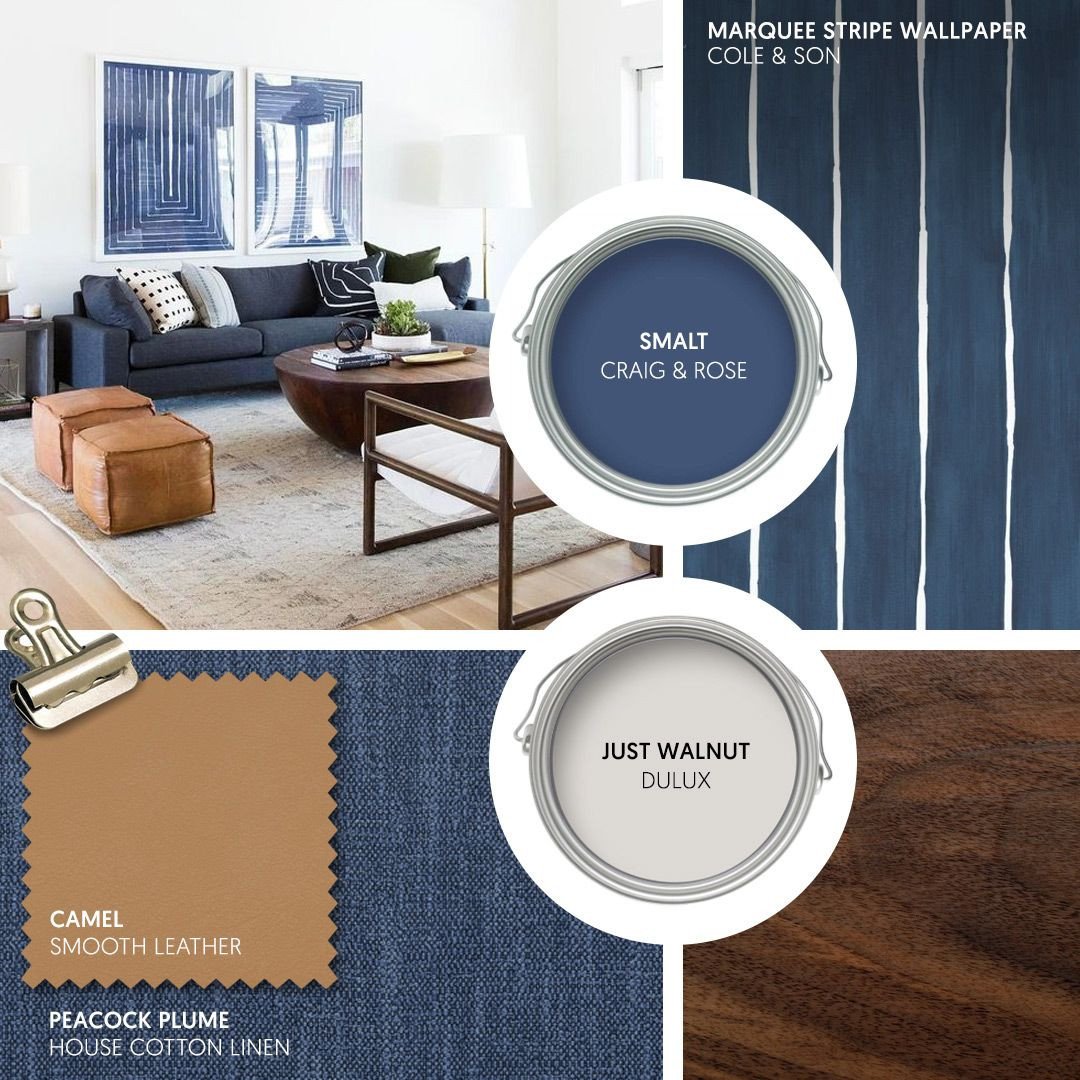 Blue and Tan Bedroom Inspirational Monday Moodboard Mid Century Modern Meets the