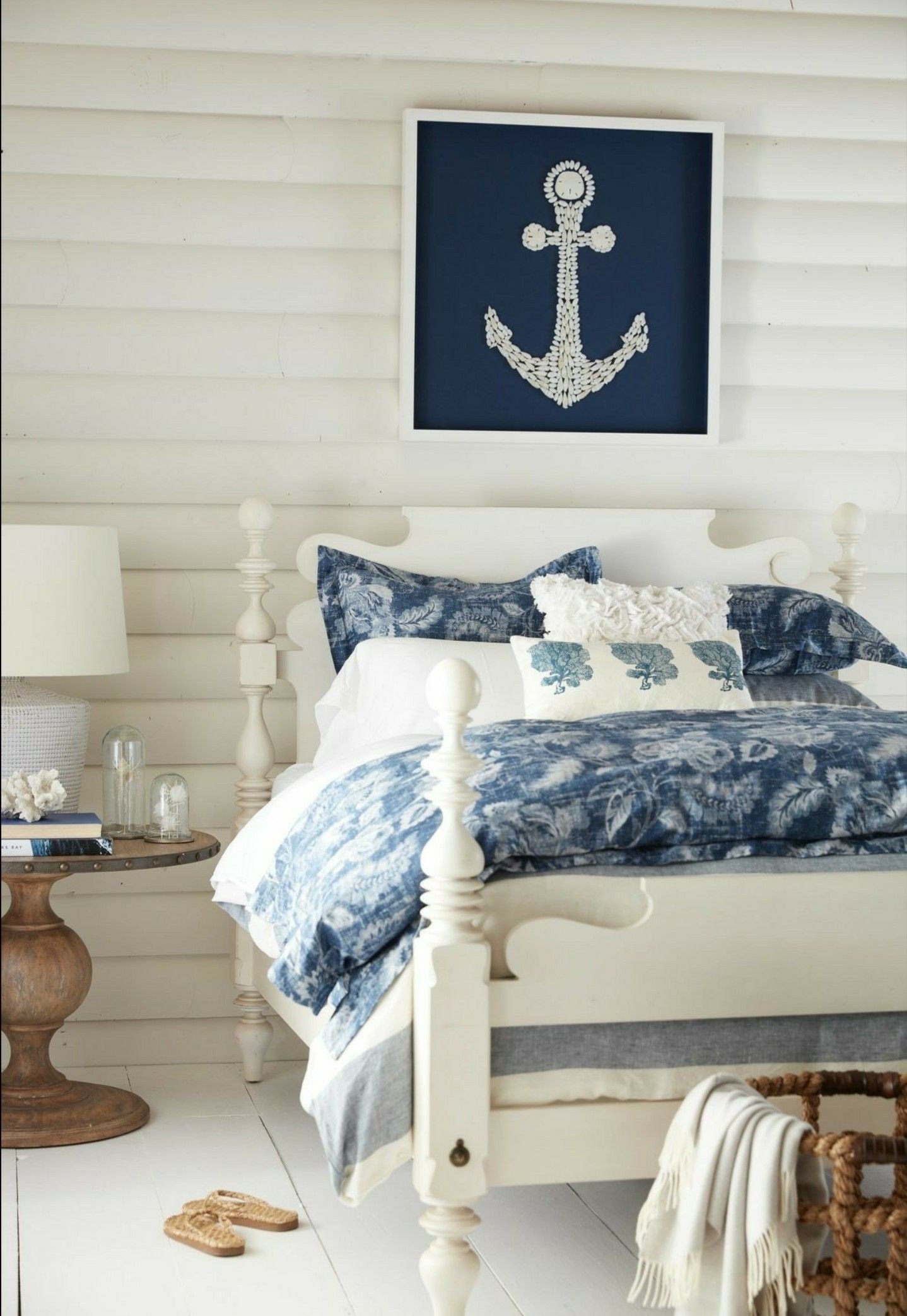 Blue and White Bedroom Ideas Fresh Coastal White Planked Bedroom Love the White Wood Headboard