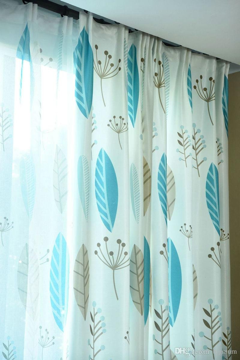 Blue Curtains for Bedroom Unique 2019 Customized Pastoral Plant World Blackout Curtain for Living Room Bedroom Kitchen Blue Beige Colorful Leaves for Window Treatment From Bigmum