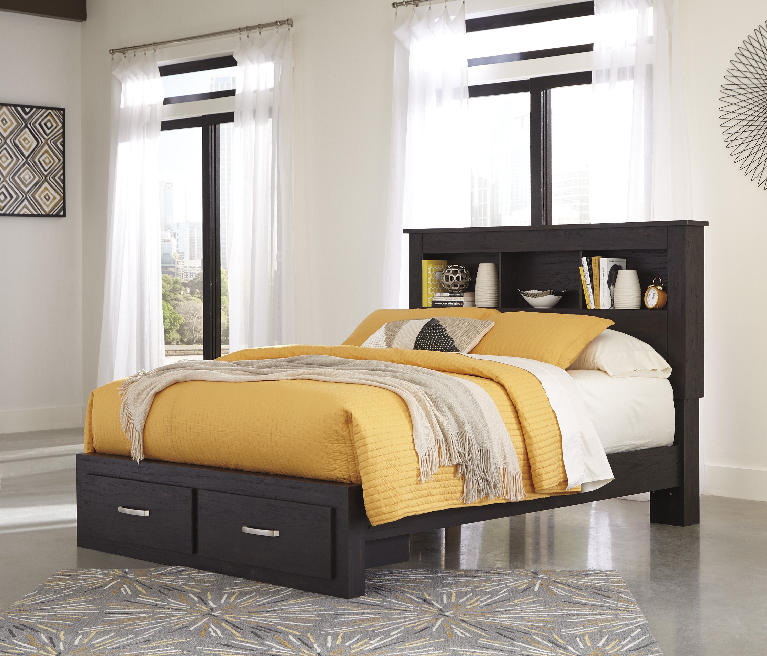 Bobs Furniture Childrens Bedroom Elegant Reylow Dark Brown Bookcase Queen Storage Platform Bed