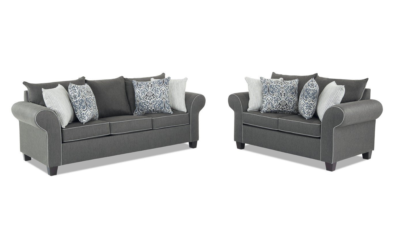 Bobs Furniture Childrens Bedroom New ashton Charcoal sofa &amp; Loveseat