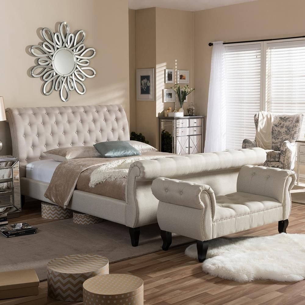 Broyhill King Bedroom Set Fresh Baxton Studio Arran 2 Piece Beige King Bedroom Set In 2019