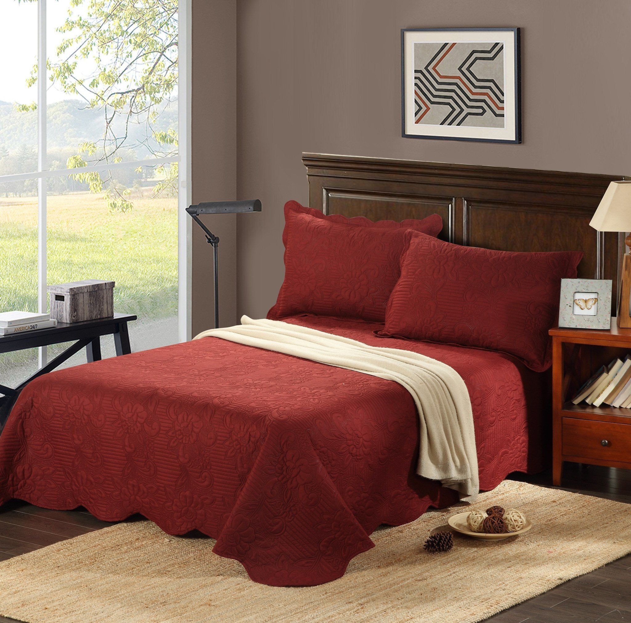 Burgundy and Gray Bedroom Best Of Tache Burgundy Autumn Marsala Bedspread Set Bju018