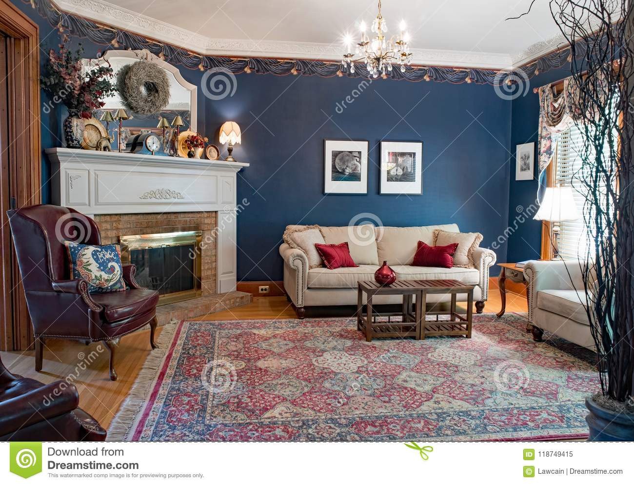 Burgundy and Gray Bedroom Inspirational Blue Victorian Living Room Editorial Image Image Of Blue