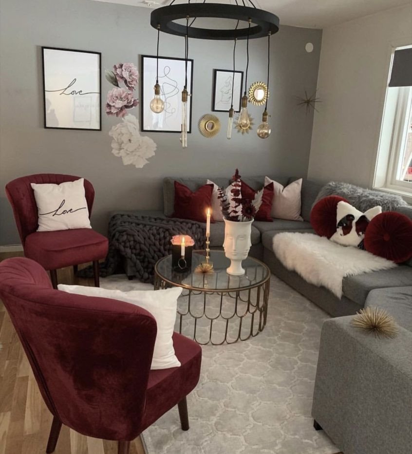 Burgundy and Gray Bedroom Inspirational Burgundy and Blue Living Room