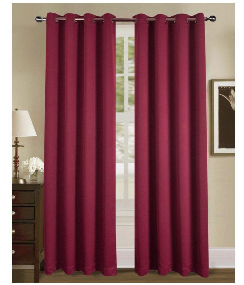 Burgundy Curtains for Bedroom Elegant American Elm Set Of 2 Window Eyelet Curtains solid Burgundy