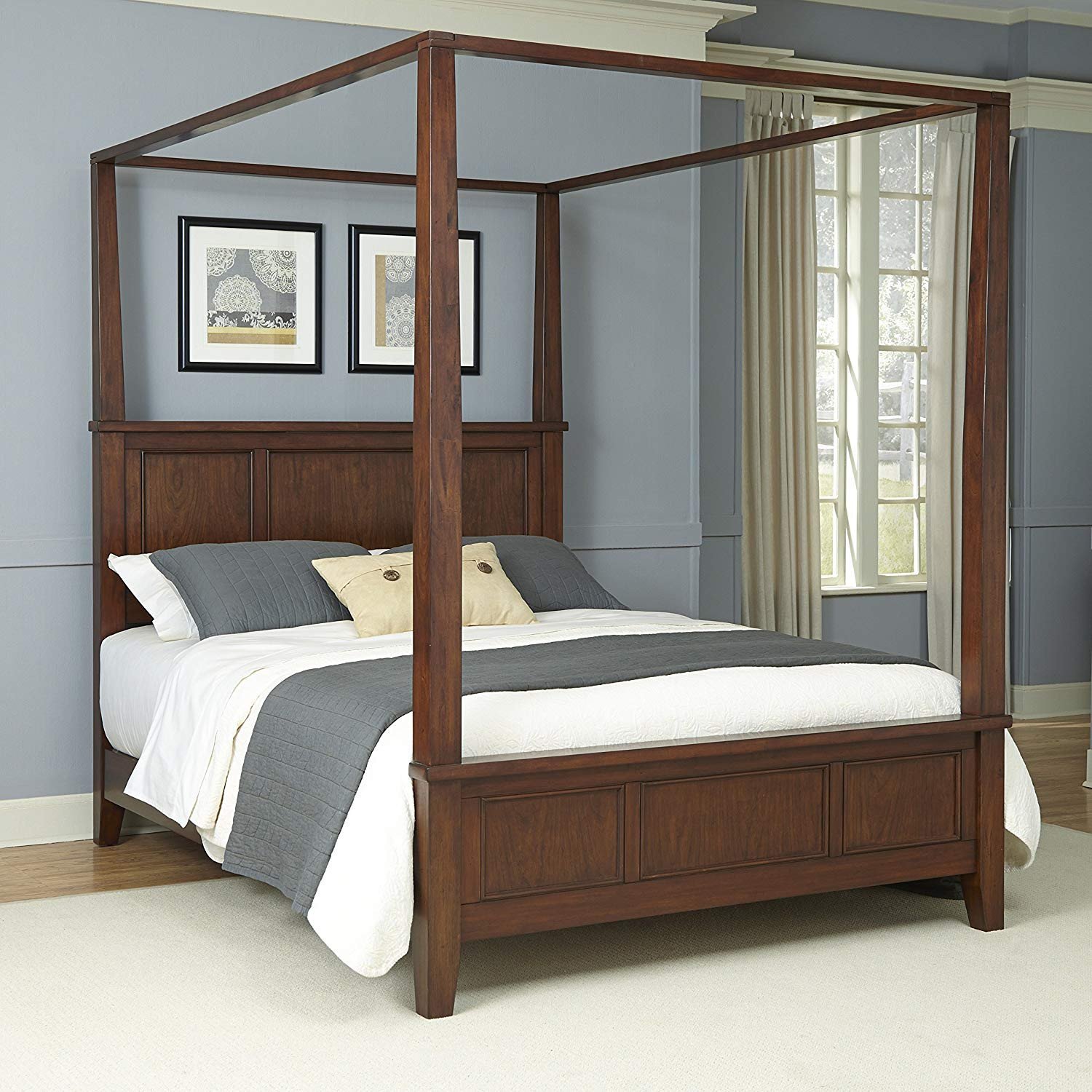 California King Canopy Bedroom Set Inspirational Amazon Chesapeake Classic Cherry King Canopy Bed and