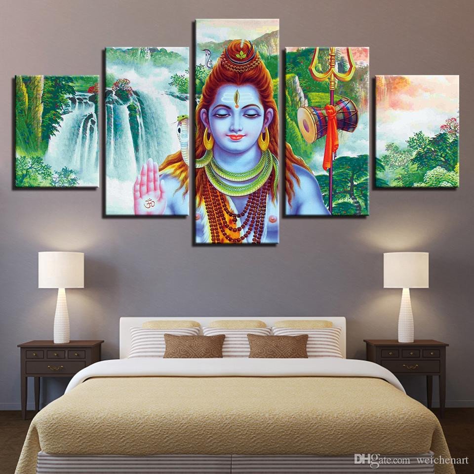 Canvas Painting for Bedroom Inspirational 2019 Canvas Paintings Living Room Decor Wall Art India God Shiva Poster Hd Prints Abstract Waterfall Scenery Framed From Weichenart $36 18