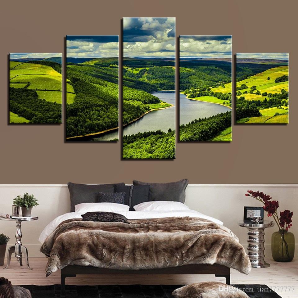 Canvas Painting for Bedroom New 2019 Mountains Lake Canvas Painting Modern Home Decoration Wall Art Picture Hd Print Landscape Poster for Living Room No Frame From Tian