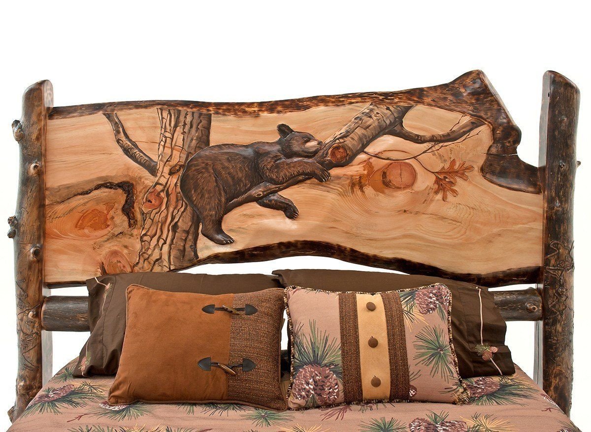 Cedar Log Bedroom Furniture Fresh Create A Scene Carved Wildlife aspen Log Headboard