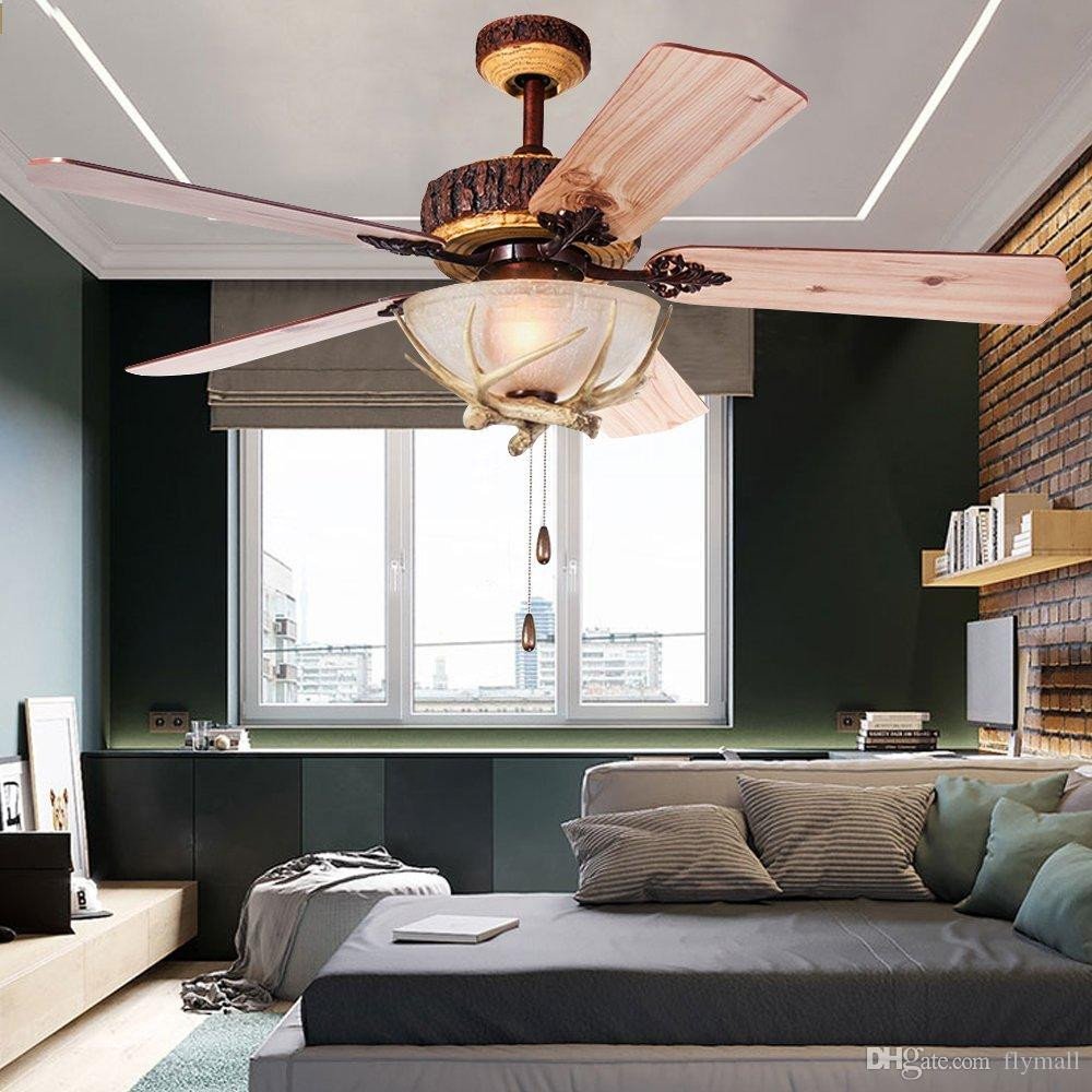 Ceiling Fan for Bedroom Inspirational 2019 Rustic Ceiling Fan 52inch Indoor Home Decoration Living Room Antlers Silent Industrial Fans Chandelier Vintage Pendant Light Wood Blades From