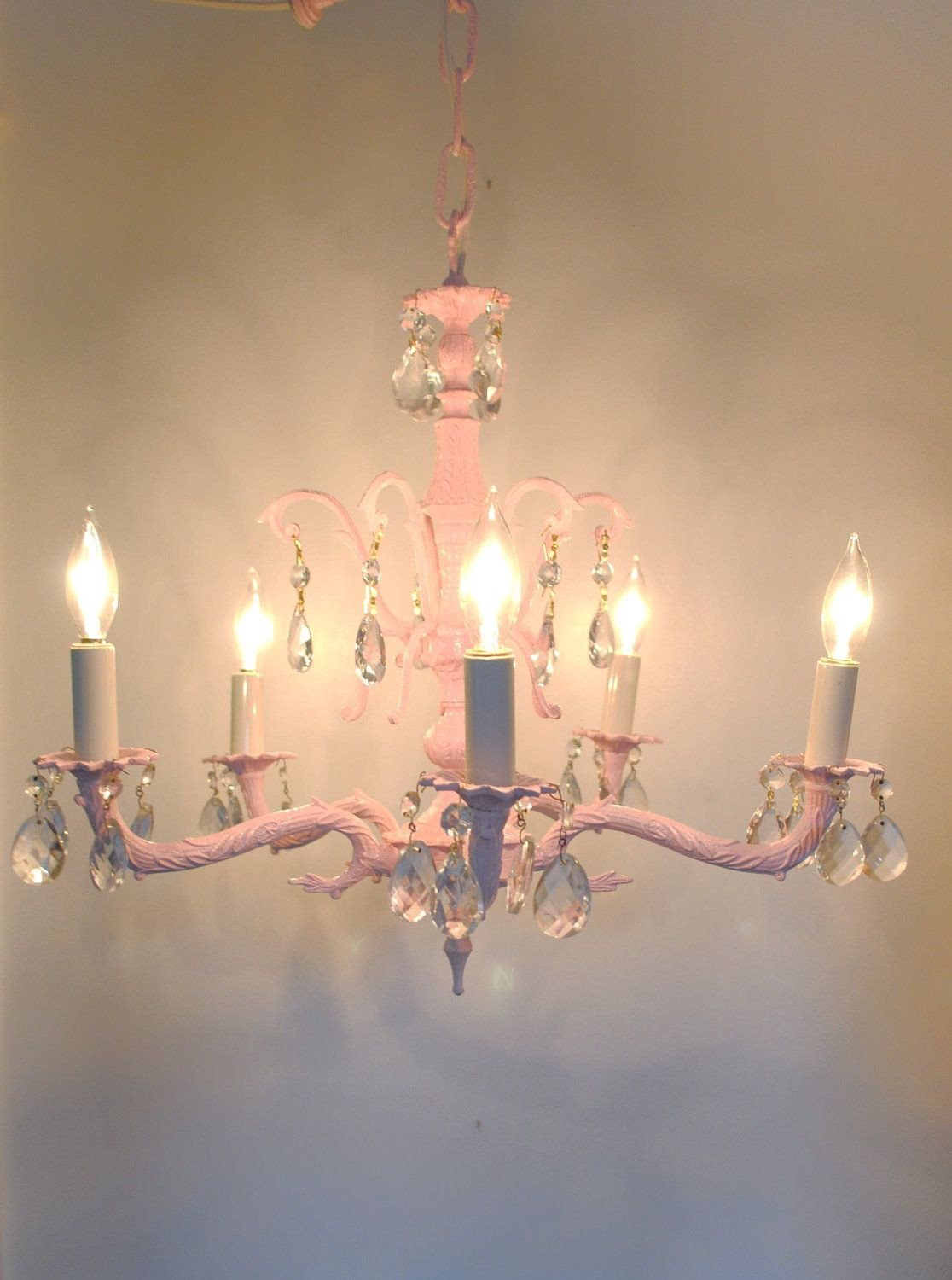 Chandelier for Girls Bedroom Best Of Vintage Crystal Chandelier Pink Hollywood Regency Girl S