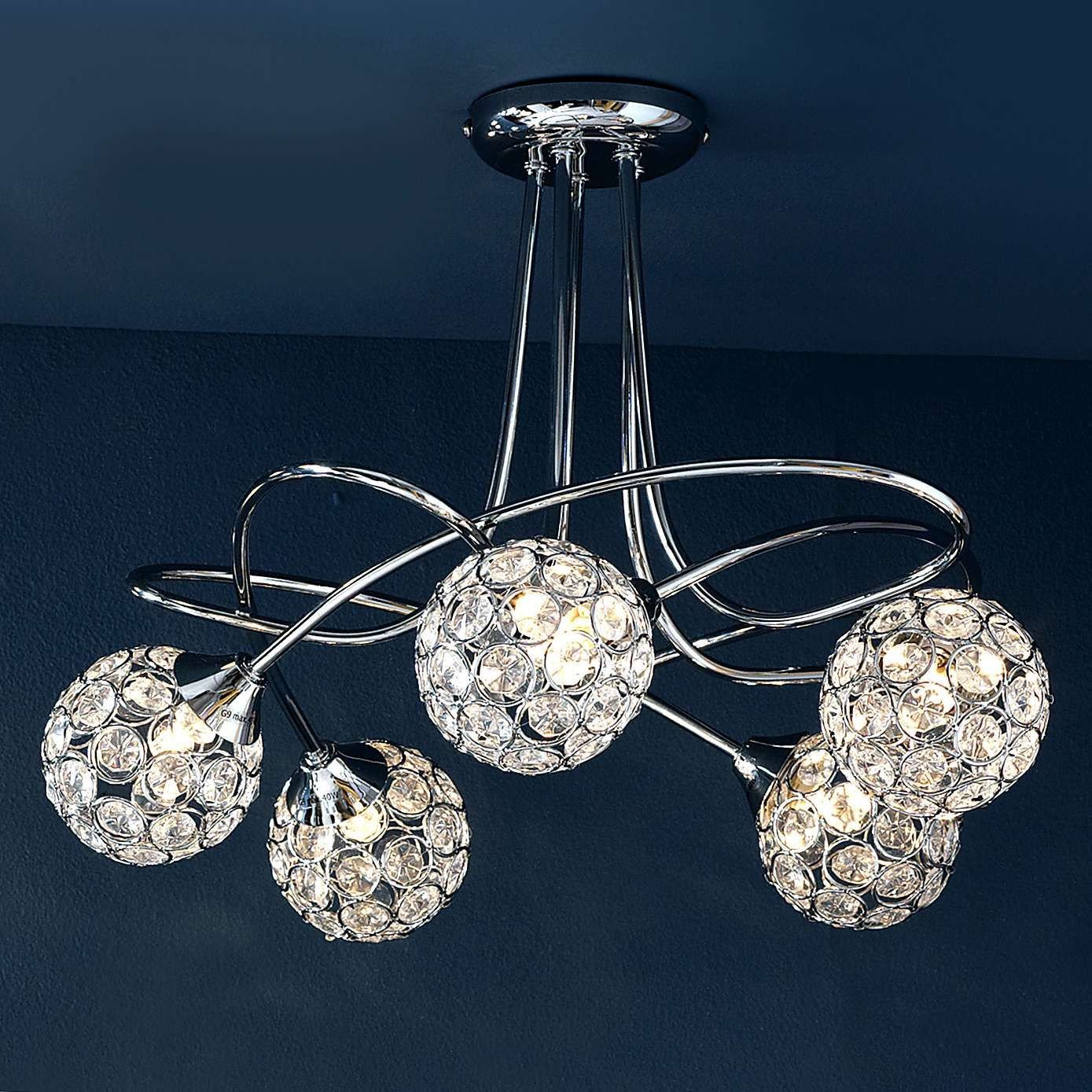 Chandelier Light for Bedroom Beautiful Sphere 5 Light Chrome Ceiling Fitting