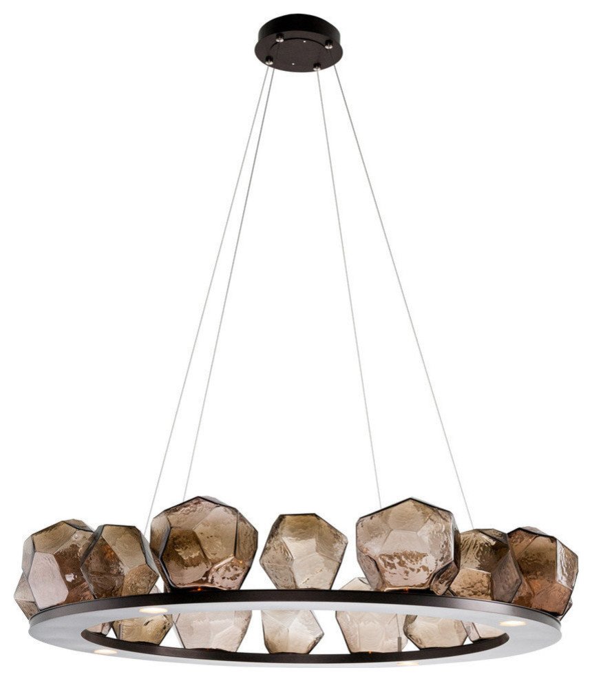 Chandelier Lighting for Bedroom Luxury 16 Gem Ring Chandelier 48&quot;d Metallic Beige Silver Bronze Glass