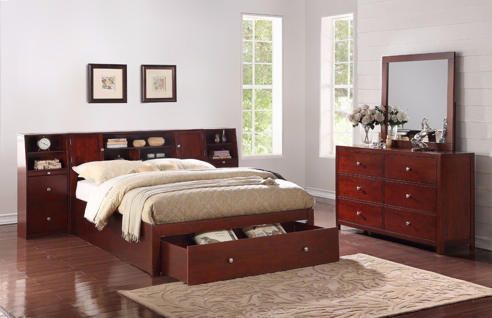 Cheap Bedroom Set Online Fresh Bedroom 4pc Set Queen Bed W Storage Drawer Shelf Nightstand