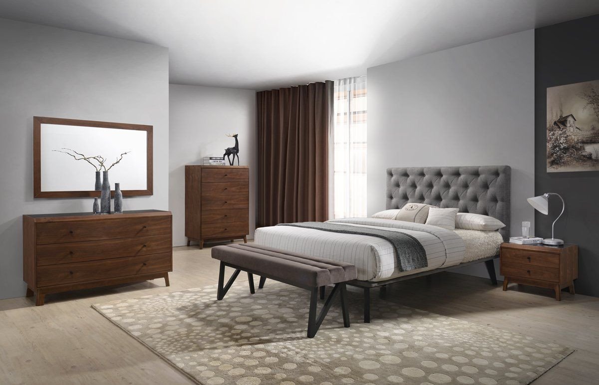 Cheap Modern Bedroom Set Beautiful Modrest Gibson Modern Grey &amp; Walnut Bedroom Set