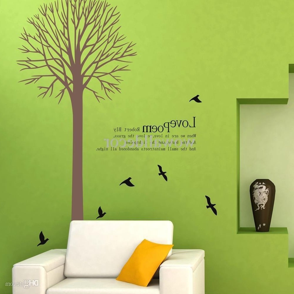 Childrens Bedroom Wall Stickers Removable Beautiful Birds Nesting In Tree Nature Wall Stickers Wall Decor Decals