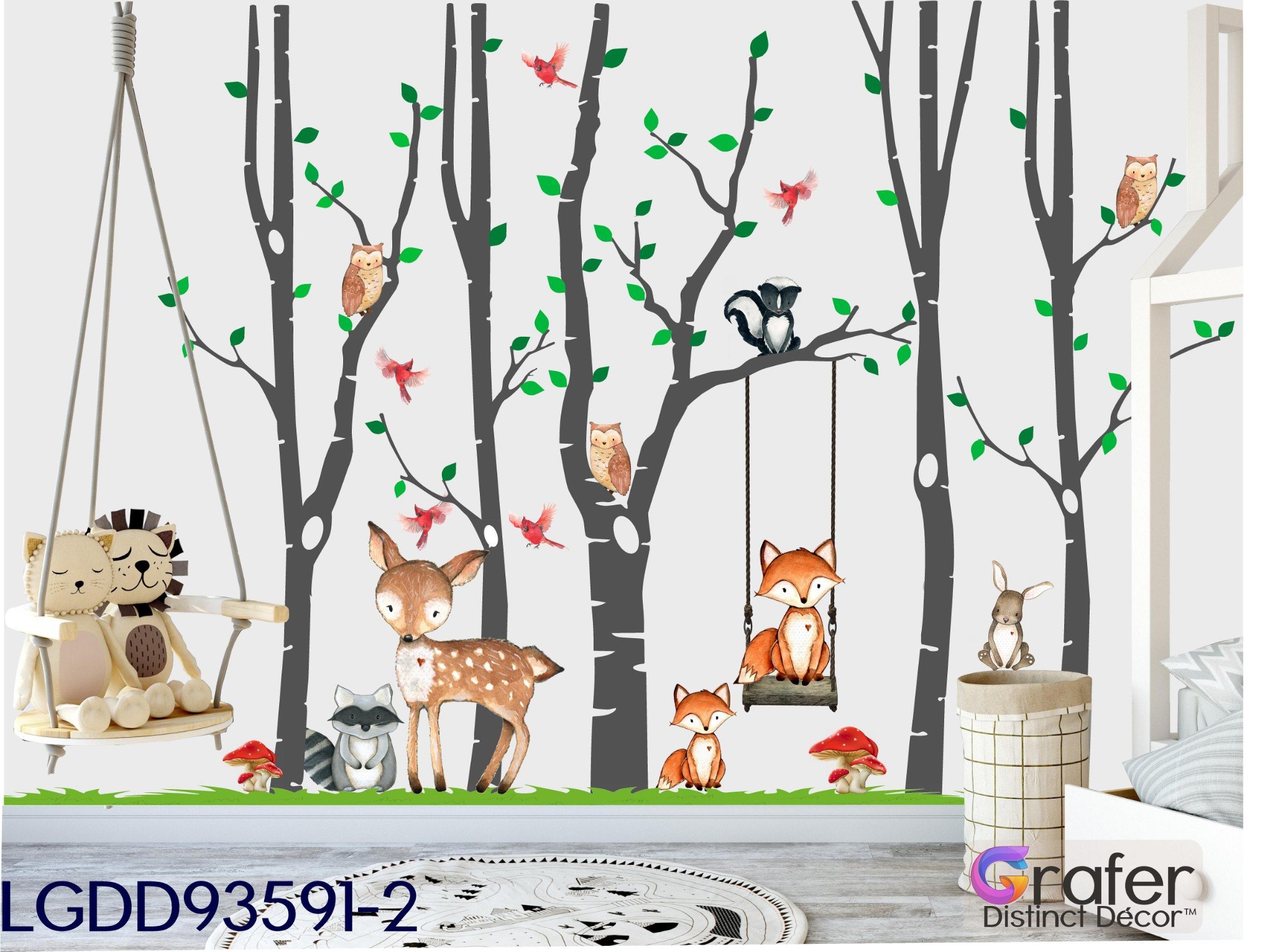 Childrens Bedroom Wall Stickers Removable Elegant Woodland Nursery Wall Decal Safari Nursery Decor