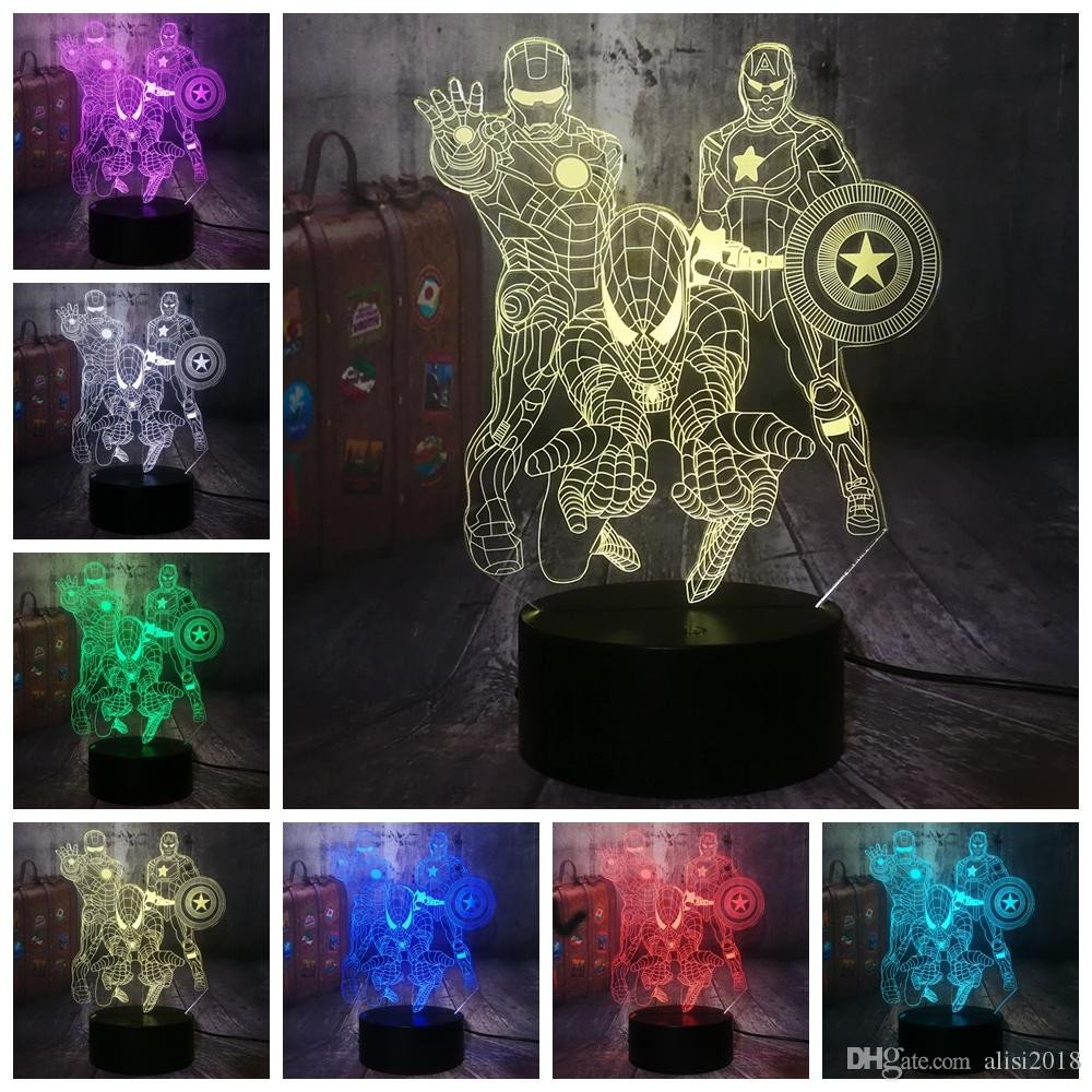 Christmas Light for Bedroom Fresh 2019 Spiderman Captain 3d Led Night Light Kids toy Christmas Gift Desk Lamp Bedroom Decor From Alisi2018 $13 57