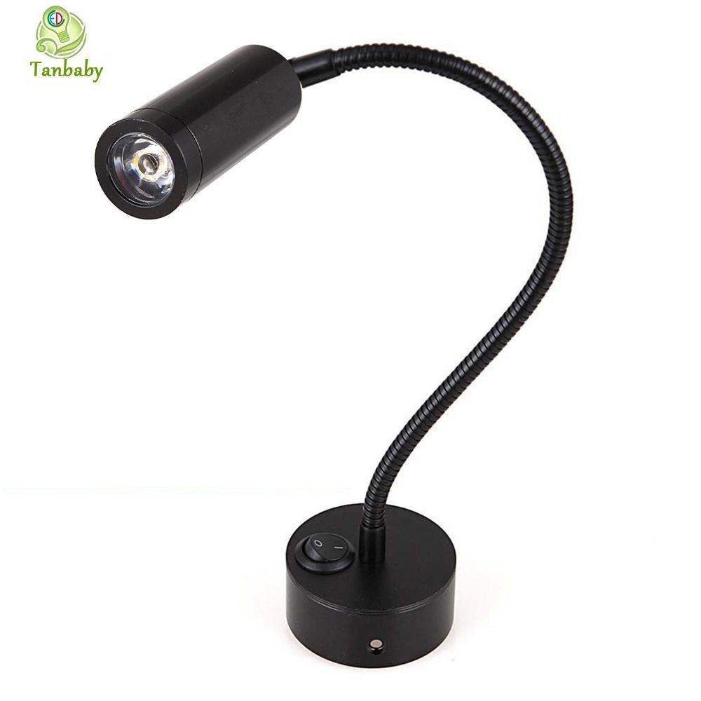 Clip On Bedroom Light Luxury Tanbaby Black 3w Wall Sconce Flexible 40cm Tube Spot Light