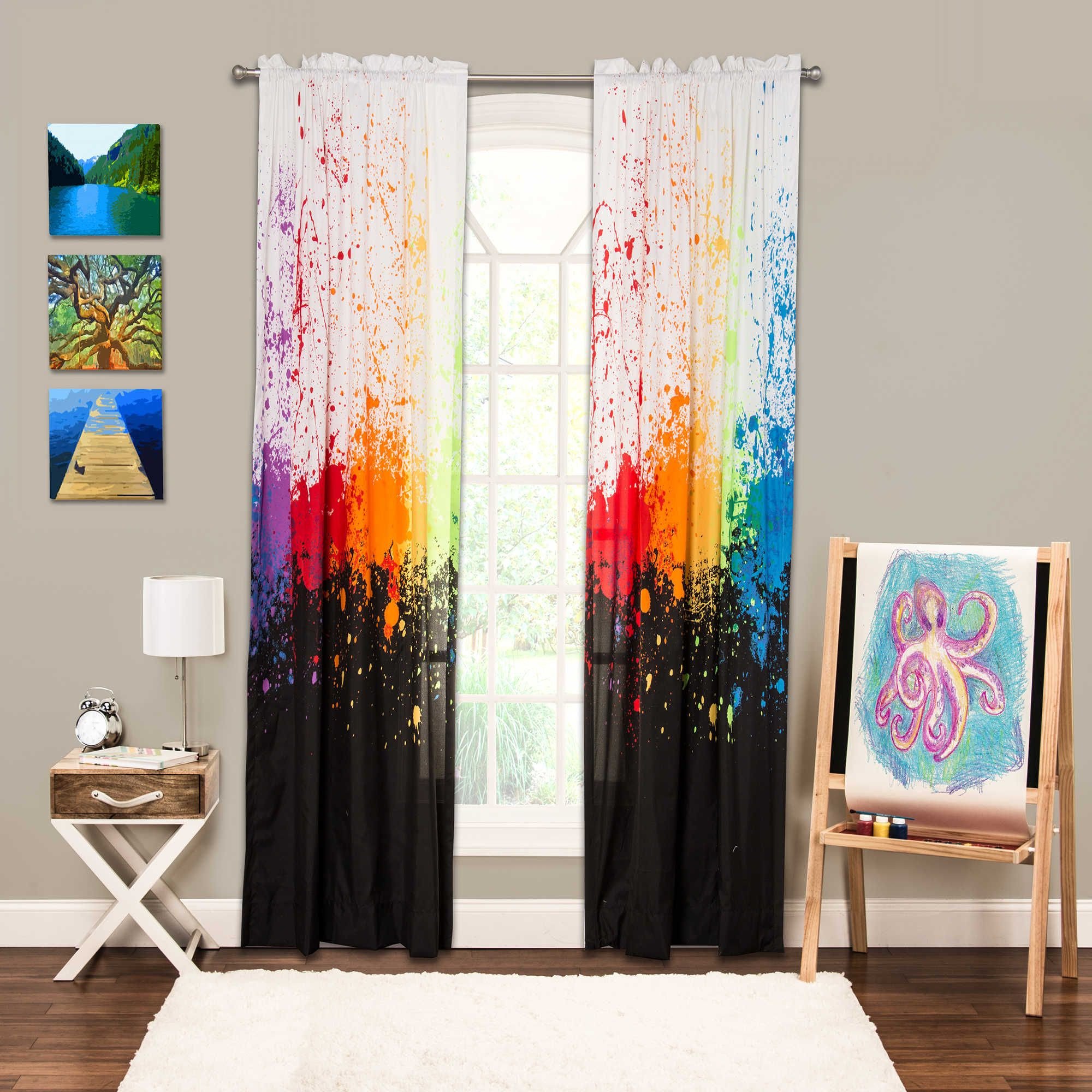 Colorful Curtains for Bedroom Awesome Crayola Cosmic Burst 84 Inch Rod Pocket Window Panel In