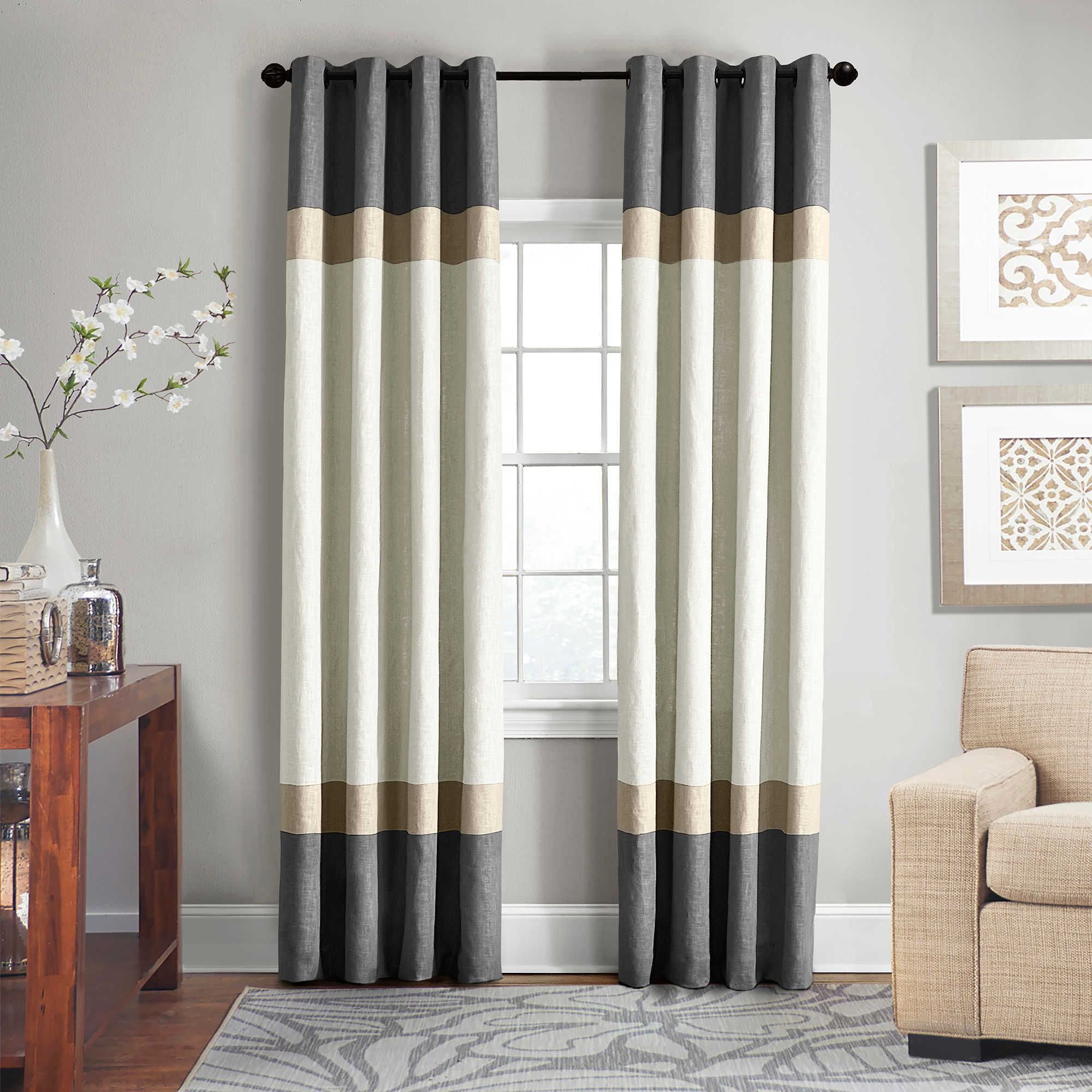 Colorful Curtains for Bedroom Beautiful Veratex Brooklyn Colorblock Linen 63 Inch Grommet Window