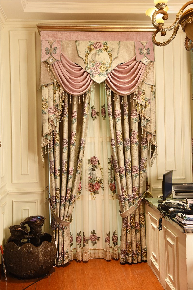 Colorful Curtains for Bedroom New 2019 European top Beige 4d Embossed Flower Thick Blackout Window Curtains for Living Room High Quality Villa Bedroom Curtain Cj From