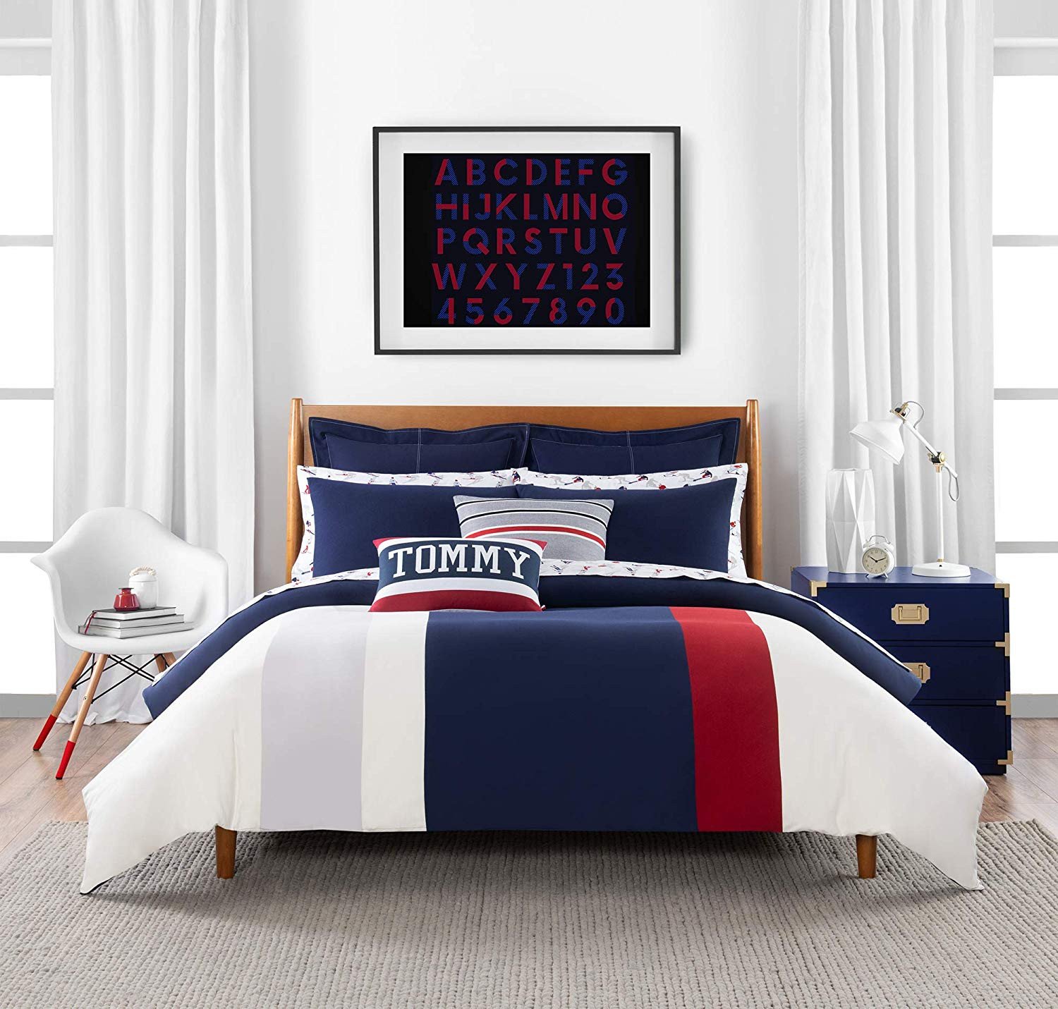 Complete Bedroom Furniture Set Fresh Amazon tommy Hilfiger Clash Of 85 Stripe Bedding
