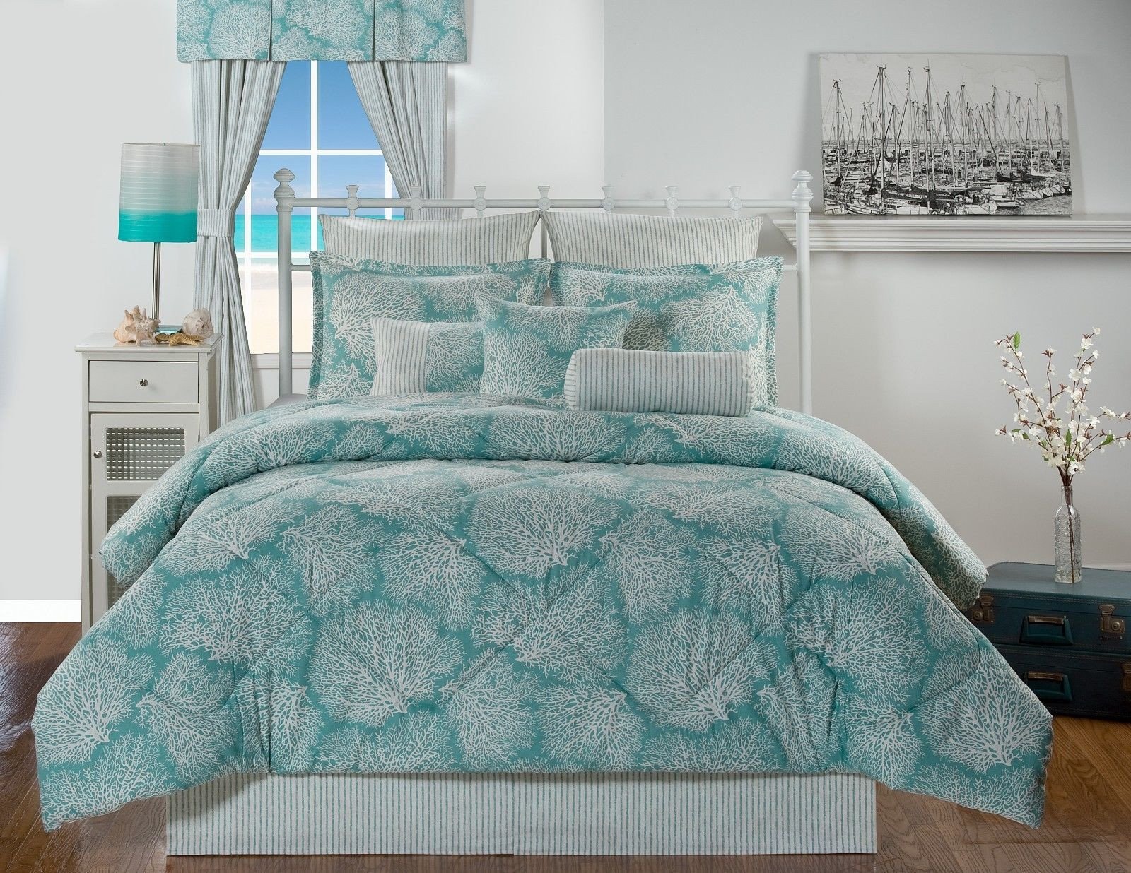 Coral and Teal Bedroom Beautiful Tybee island Ocean Coral Turquoise Coastal Beach Bedding