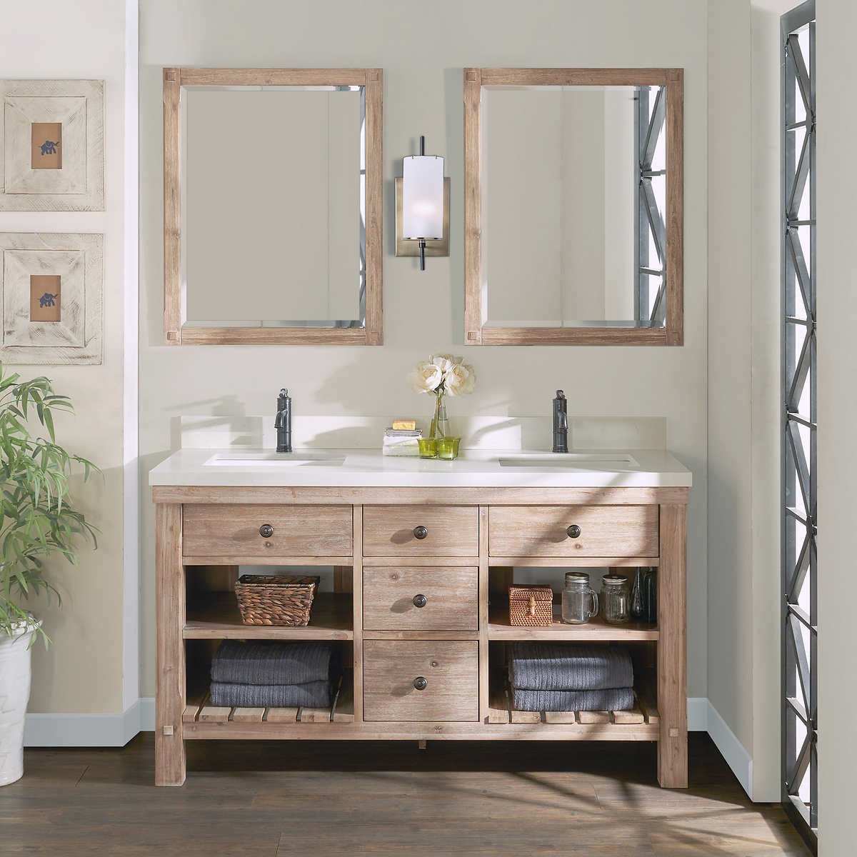 Costco Bedroom Furniture Reviews Lovely Elbe Rustic 60&quot; Double Sink Vanity by northridge Home