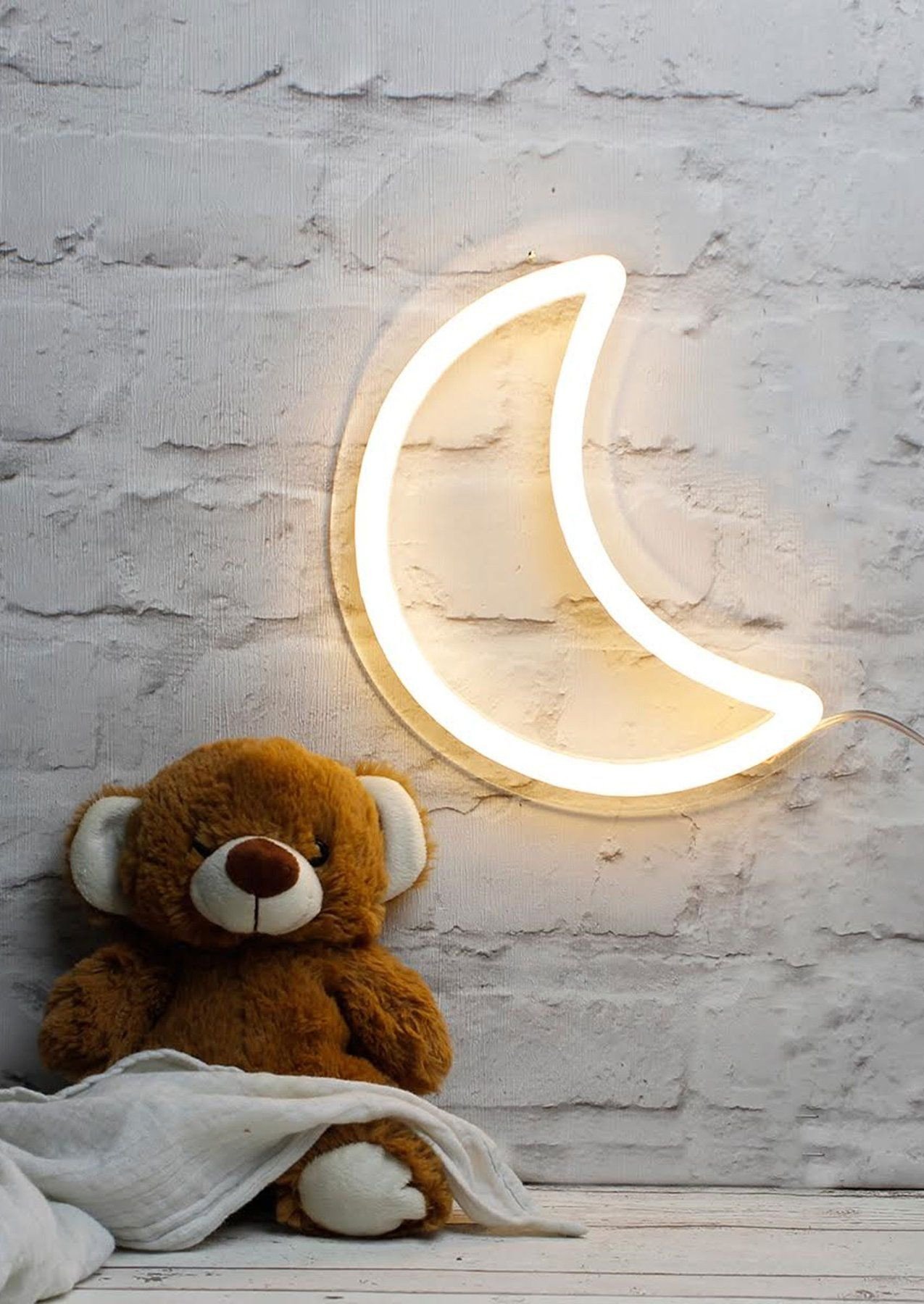 Cute Light for Bedroom Fresh Moon Led Neon Sign Light