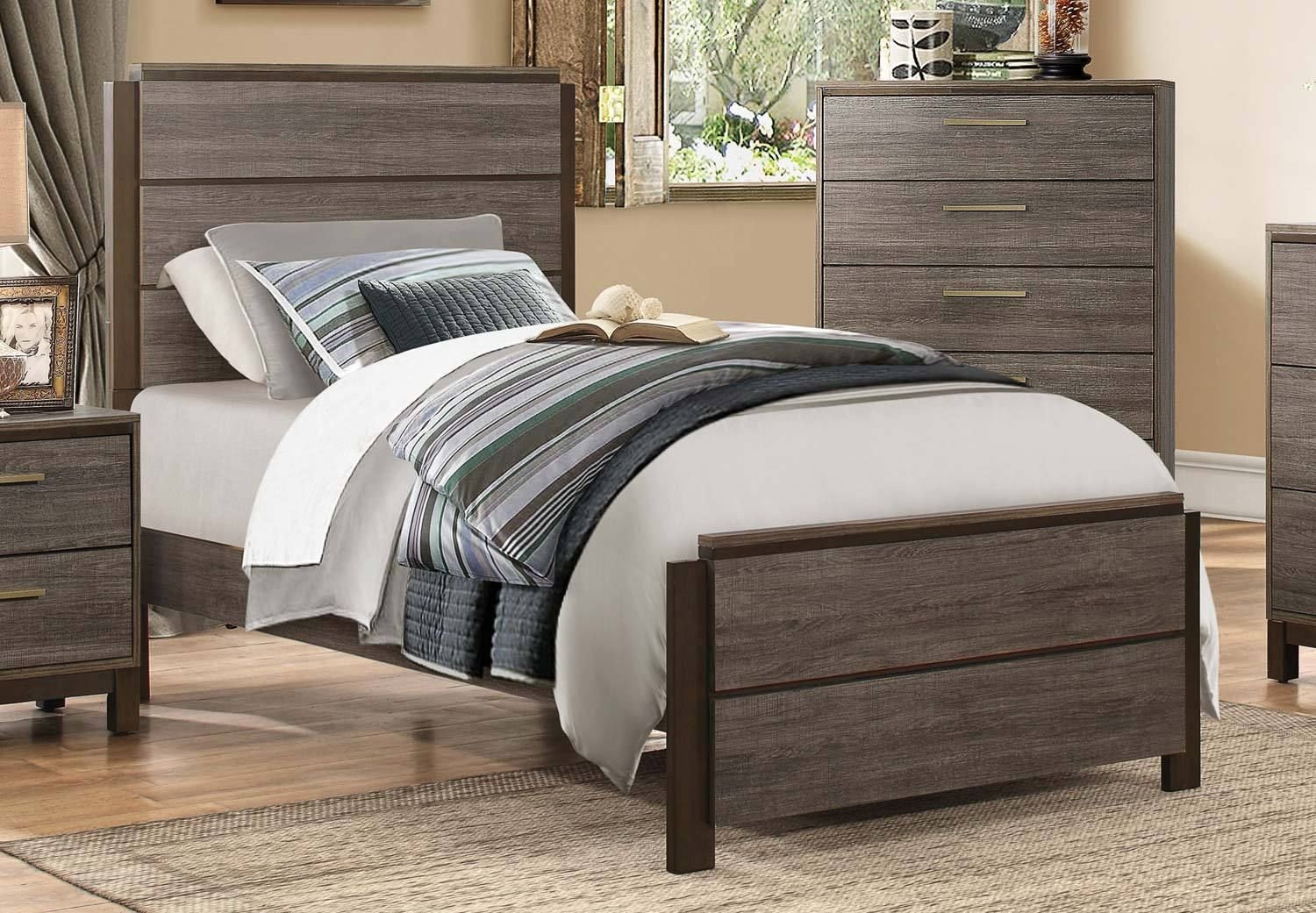 Dark Wood Bedroom Furniture Awesome Vestavia Modern Clean Lines Dark Brown Wood Kids Full Bed