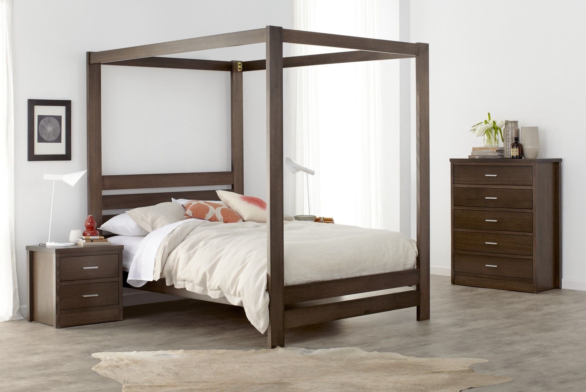 Dark Wood Bedroom Furniture Beautiful Springwood Dark Four Poster Wood Grain Bedroom Furniture