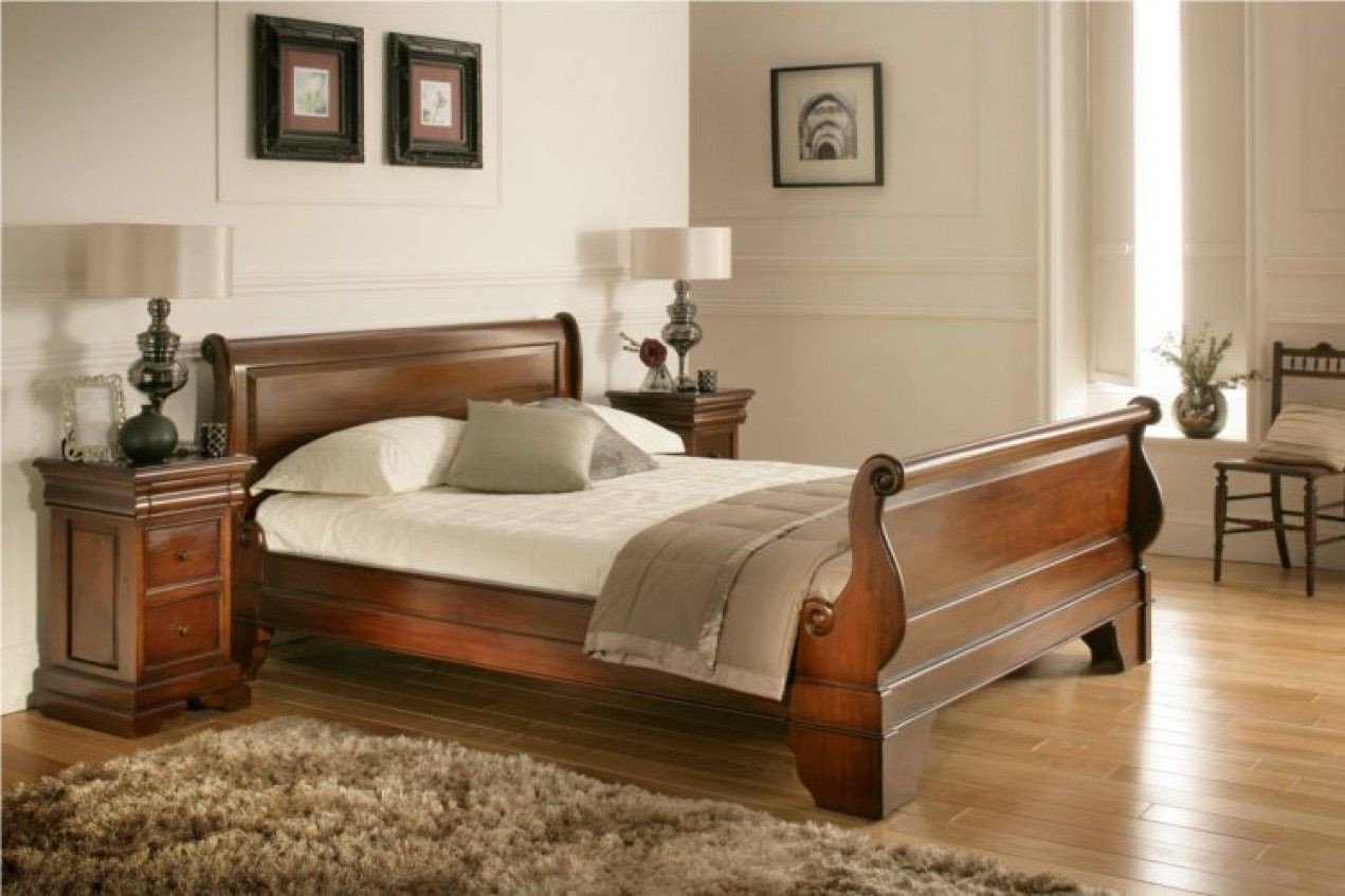 Dark Wood Bedroom Furniture Lovely toulouse Mahogany Sleigh Double Bed Frame Ly
