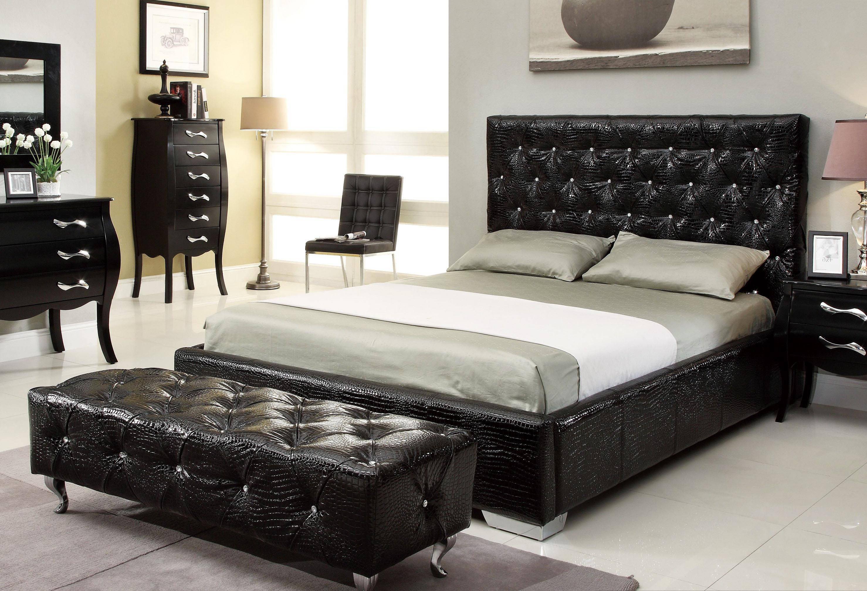 Dark Wood Bedroom Set Fresh at Home Michelle King Platform Bedroom Set 2 Pcs In Black Leather