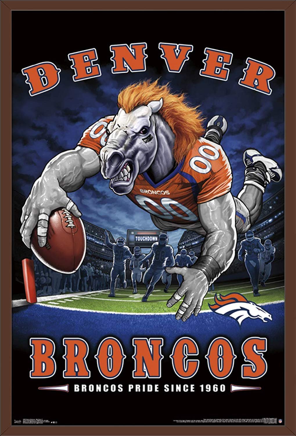 Denver Broncos Bedroom Set Elegant Trends International Nfl Denver Broncos End Zone Mount Bundle Wall Poster 22 375&quot; X 34&quot; Multi