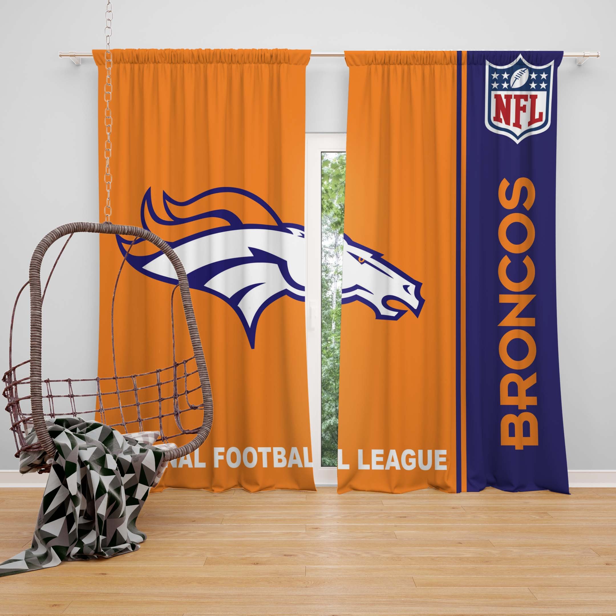 Denver Broncos Bedroom Set New Nfl Denver Broncos Bedroom Curtain