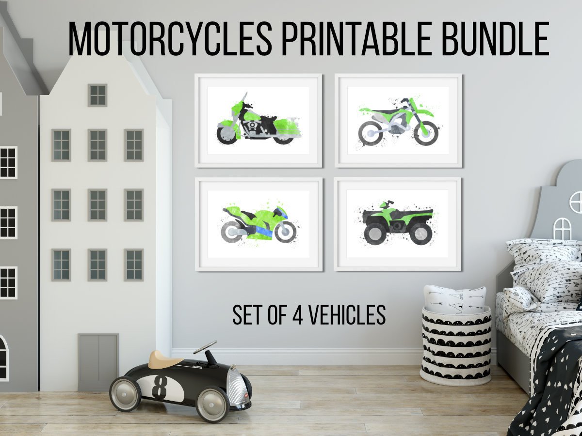 Dirt Bike Bedroom Set Beautiful Motorcycle Wall Decor Wall Art Set Nursery Printable Quad Print Printable Bundle Boys Room Decor Kids Wall Art Boy Bedroom Art