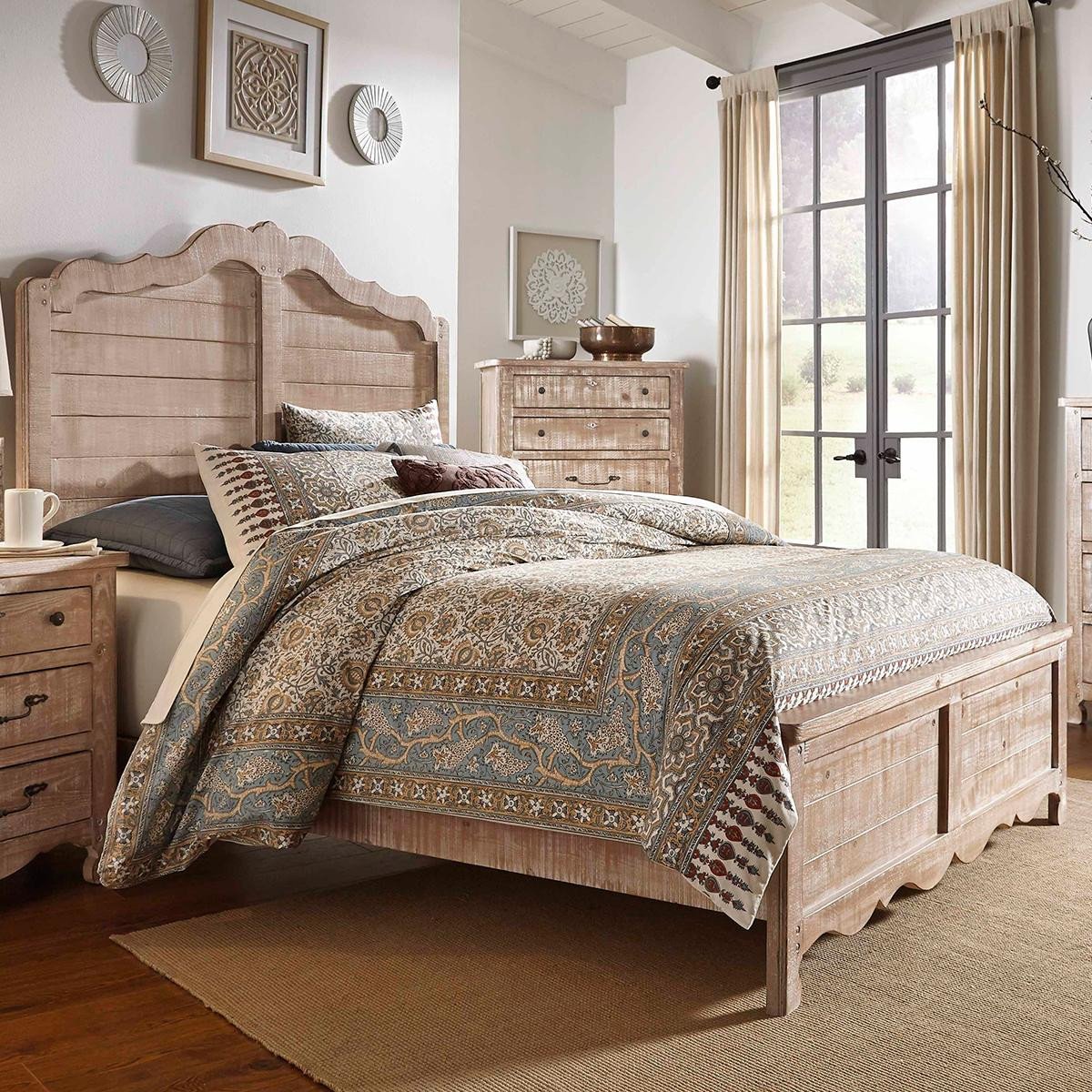 Distressed Wood Bedroom Furniture Luxury Tiddal Home Chatsworth King Panel Bed In Chalk Distressed