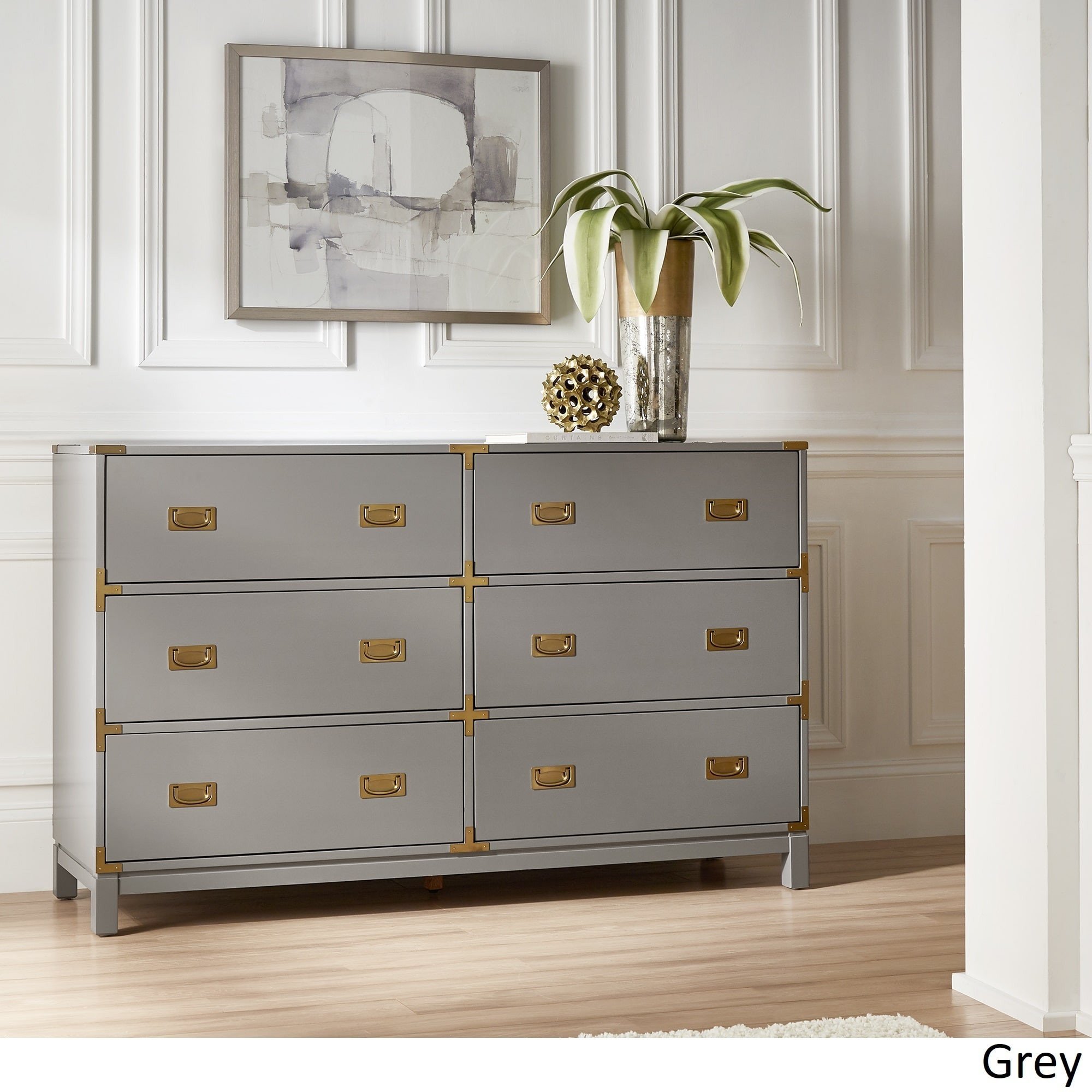 Dresser for Small Bedroom Beautiful Kedric 6 Drawer Gold Accent Dresser by Inspire Q Bold White