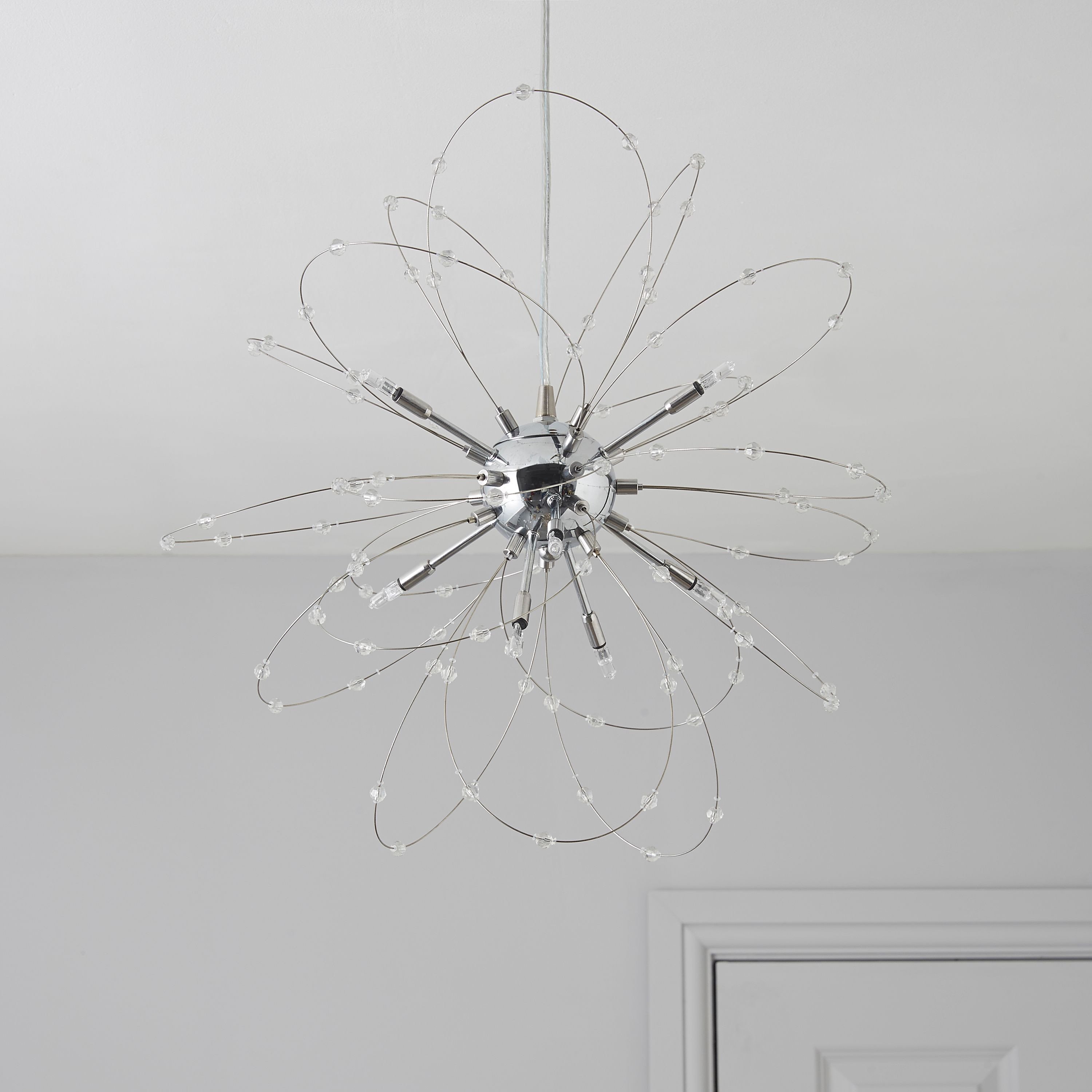 Fake Chandelier for Bedroom Beautiful Hallie Beaded Chrome Effect 8 Lamp Pendant Ceiling Light