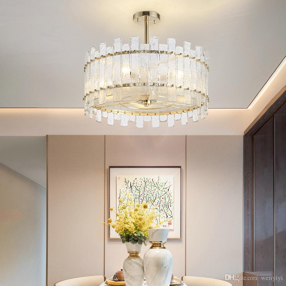 Fake Chandelier for Bedroom Beautiful Modern Chandeliers In the Living Room Bedroom Round Restaurant Lamp Luxury Frosted Glass Design Chandelier Lighting Drum Chandelier Bathroom