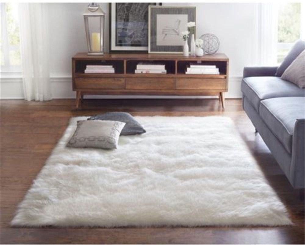 Fluffy Carpet for Bedroom Lovely Leather Fur &amp; Sheepskin Rugs Shaggy Hairy area Rugs Faux