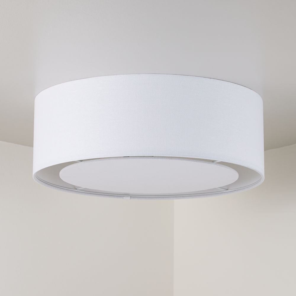 Flush Mount Bedroom Ceiling Light New White Drum Shade Flushmount Products In 2019