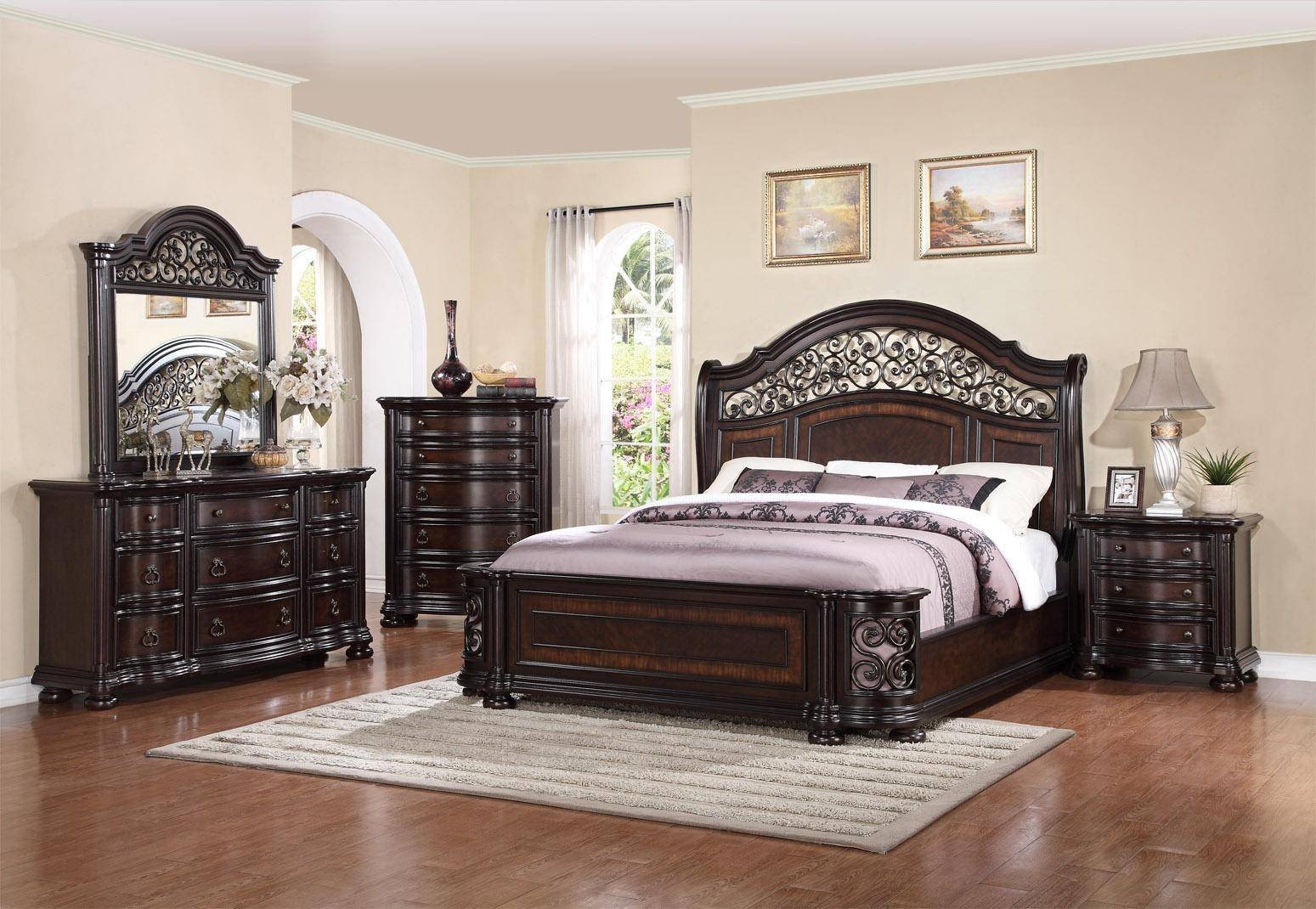 Full Size Bedroom Furniture Set Sale Luxury Mcferran B366 Allison Espresso Finish solid Hardwood